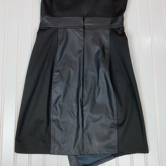 BCBGMaxazria Black Faux Leather Dress 4 NWT - Picture 7 of 9